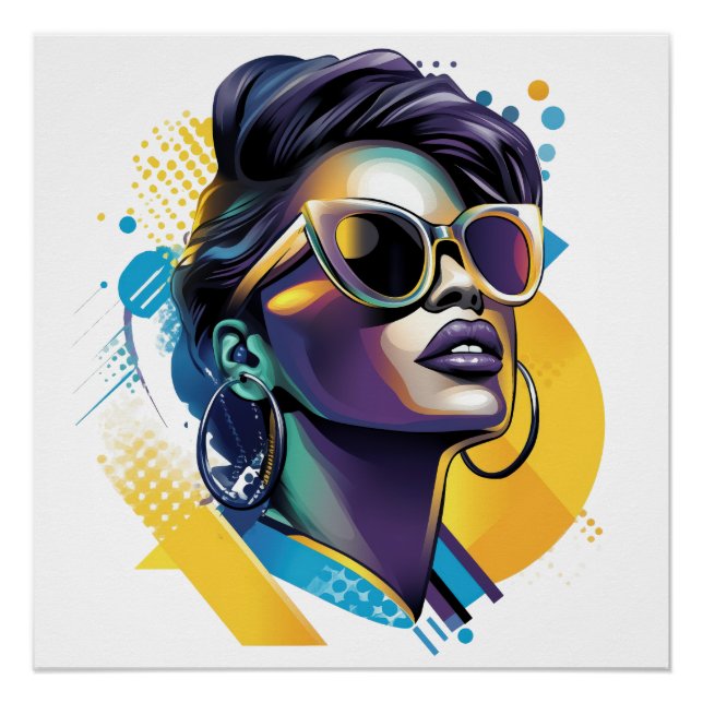 Urban Diva - Bold Vector Portrait of Retro Glamor Poster (Front)