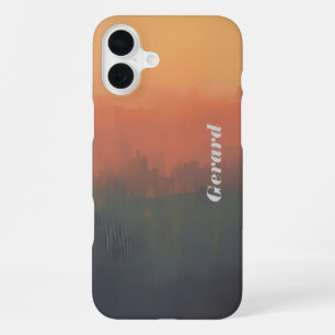 Urban Dreamscape at Sunset – Abstract Cityscape Ar iPhone 16 Plus Case