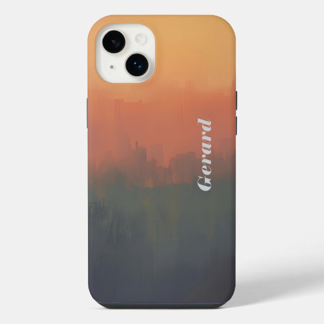 Urban Dreamscape at Sunset – Abstract Cityscape Ar iPhone Case (Back)