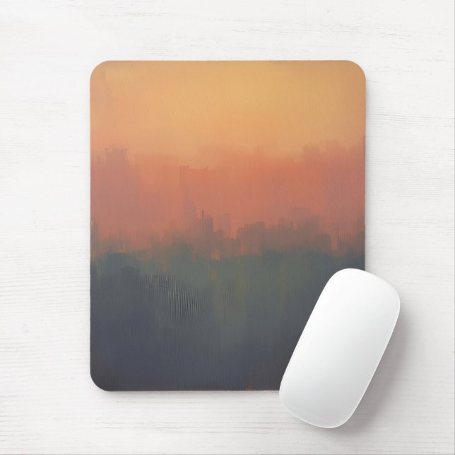 Urban Dreamscape at Sunset – Abstract Cityscape Ar Mouse Pad (With Mouse)