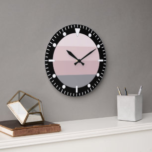 Urban Dusk Stripes Large Clock
