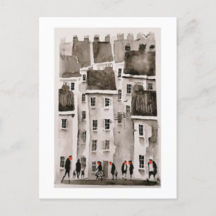 Urban Dwellers Watercolour Art 2Postcard Postcard