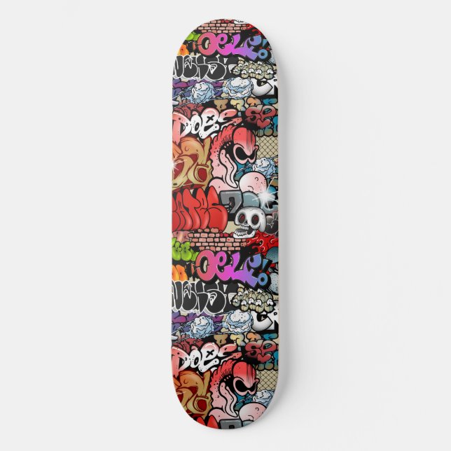 Urban dynamic street art Graffiti art pattern Skateboard (Front)