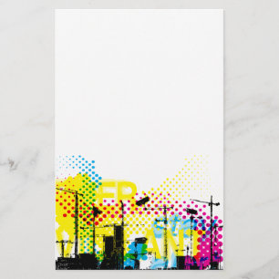 Urban dystopian landscape stationery