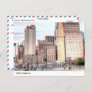 Urban Elegance: Downtown Skyline Postcard