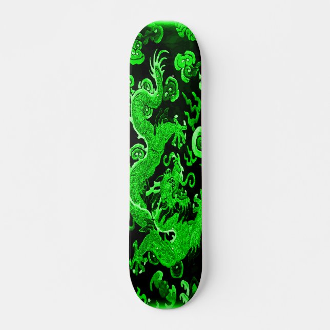 Urban Emerald Dragon Element Custom Pro Board Skateboard (Front)