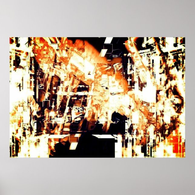 Urban Escape: Abstract Subway Art Poster (Front)