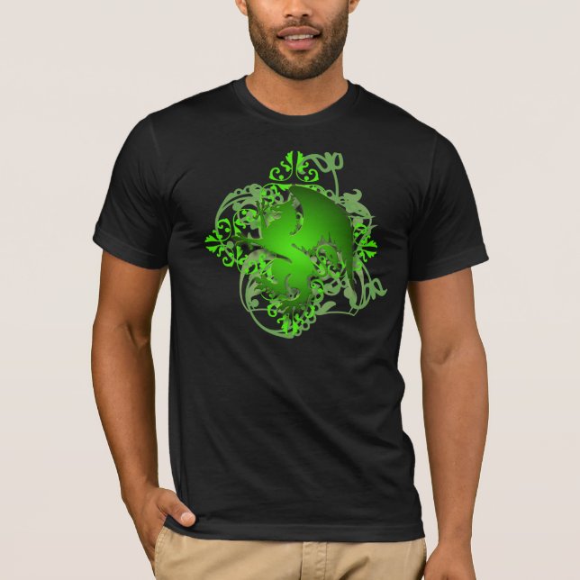 Urban Fantasy Green Griffin Grunge Mens T-Shirt (Front)