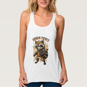Urban Fierce Raccoon Hoodie Graphic T-Shirt Singlet