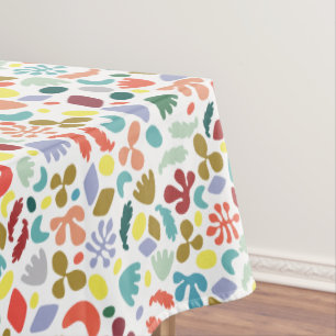 Urban Flat Design Green Red Orange Shapes Tablecloth