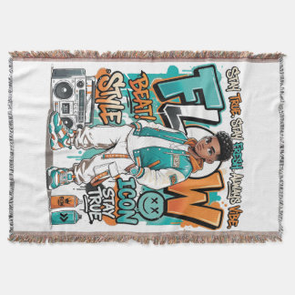 Urban Flow Streetwear Design Throw Blanket