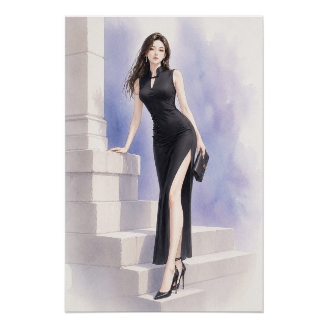 URBAN FLUID ELEGANCE — Midnight Orchid Poster (Front)