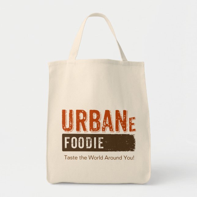 Urban Foodie Brown Logo Grocery Tote (Front)