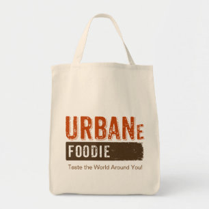 Urban Foodie Brown Logo Grocery Tote Bag