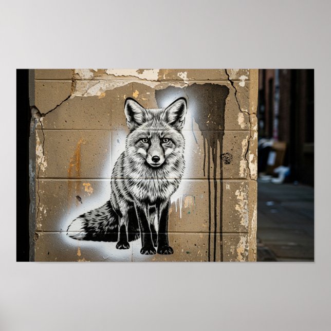 Urban Fox Stencil Poster (Front)