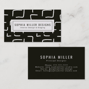 Urban Geo Carbon Black Blender Pattern Business Card