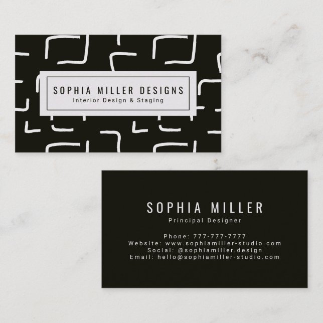 Urban Geo | Carbon Black | Blender Pattern Business Card (Front/Back)