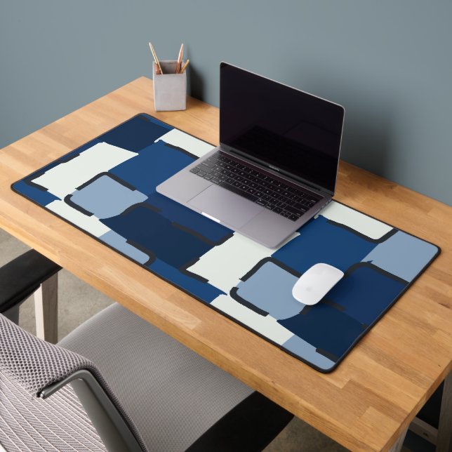 Urban Geo | Cobalt Cool | Hero Pattern Desk Mat (Office 2)