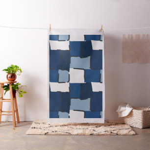 Urban Geo   Cobalt Cool   Hero Pattern Fabric