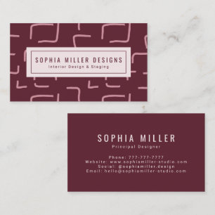 Urban Geo   Wine Berry   Blender Pattern Business Card