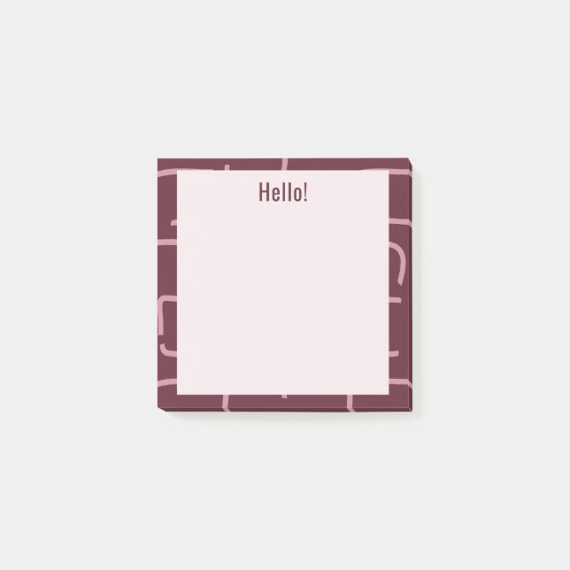 Urban Geo | Wine Berry | Blender Pattern Post-it Notes (Front)