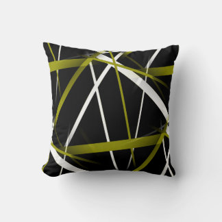Urban Geometry Black Olive-Green Cushion