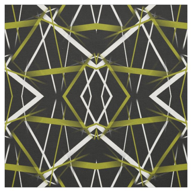 Urban Geometry Black Olive-Green Fabric (Swatch)