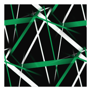 Urban Geometry Black White Green Photo Print