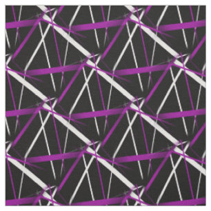 Urban Geometry Black White Purple Fabric