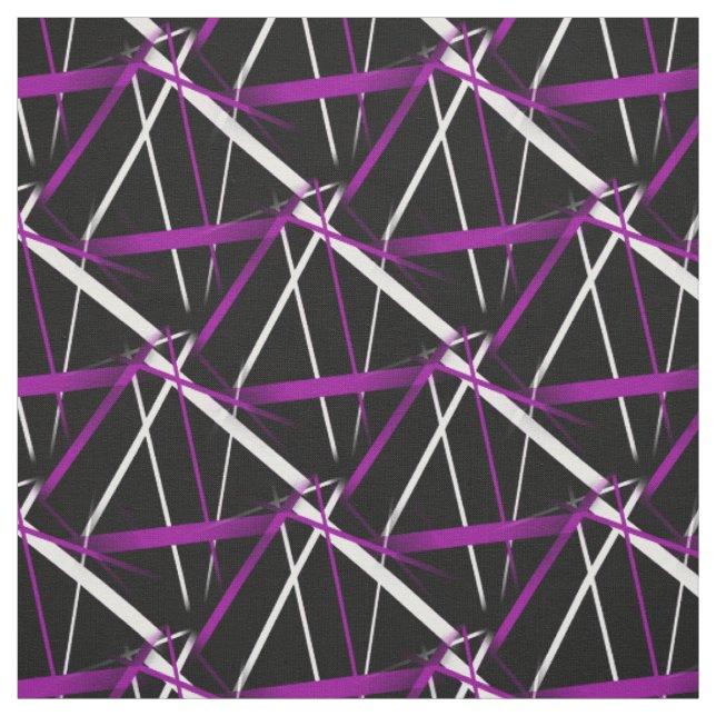 Urban Geometry Black White Purple Fabric (Swatch)