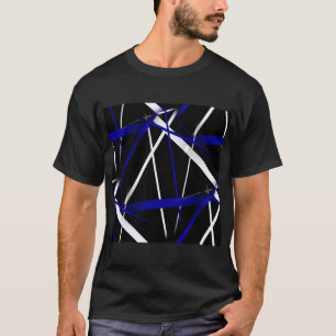 Urban Geometry Black White Royal-Blue T-Shirt