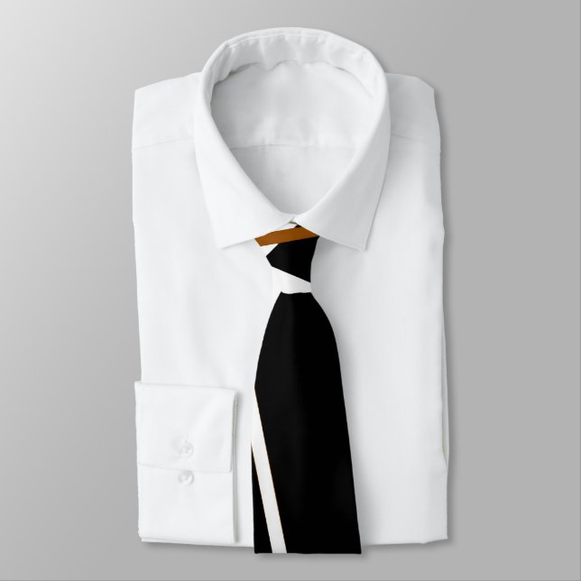 Urban Geometry Black White Sienna-Brown Tie (Tied)