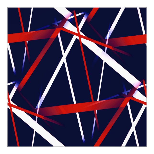Urban Geometry Blue White Red Photo Print (Front)
