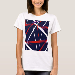 Urban Geometry Blue White Red T-Shirt