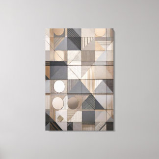 Urban Geometry: Modern Industrial Neutral Tone Canvas Print
