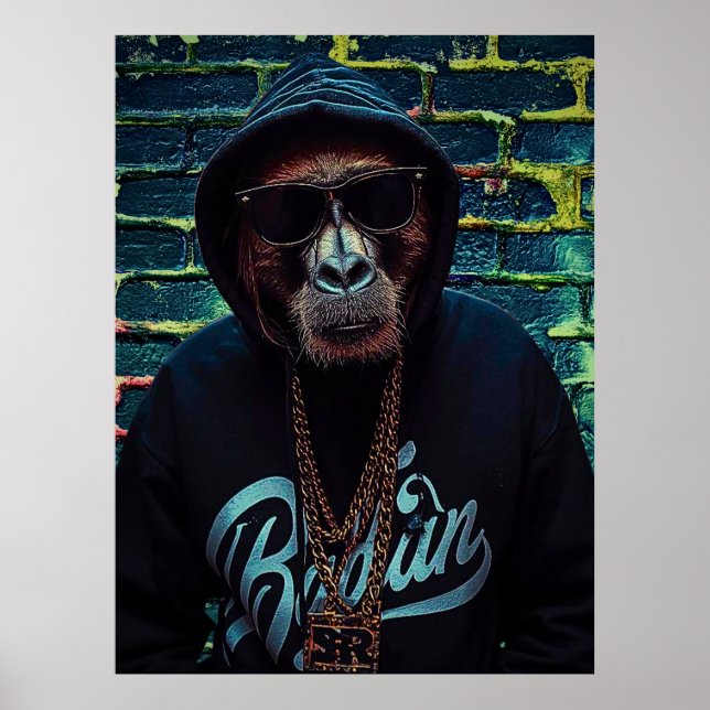 Urban Gorilla – Street Style Canvas Art Print (Front)