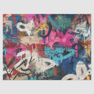 Urban Graffiti Collage with Bold Colors  Paint (1) Tissue Paper