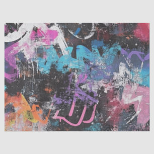 Urban Graffiti Collage with Bold Colors  Paint (8) Tissue Paper