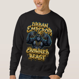 Urban Graffiti Gorilla Crowned Beast Wall Art Sweatshirt