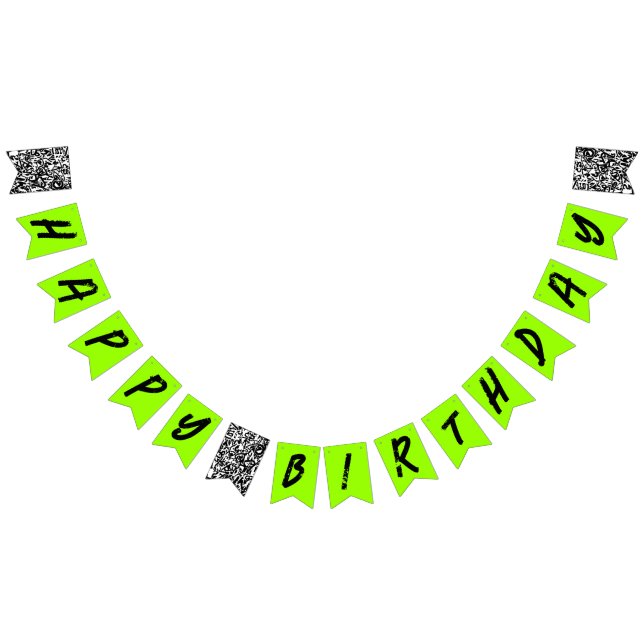 Urban Graffiti Green Black Happy Birthday  Bunting (All)