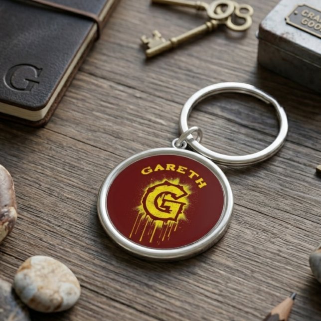 Urban Graffiti Monogram Keychain - Letter "G" (Creator Uploaded)