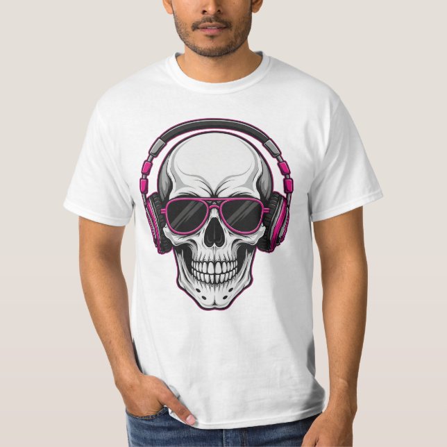 Urban Graffiti Skull DJ T-Shirt (Front)