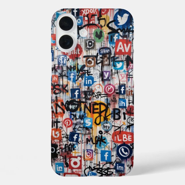 Urban Graffiti Social Media Collage Case-Mate iPhone Case (Back)