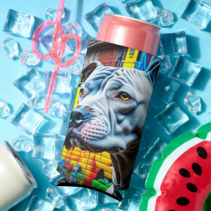 Urban Graffiti Street Art City Pitbull Lover Seltzer Can Cooler
