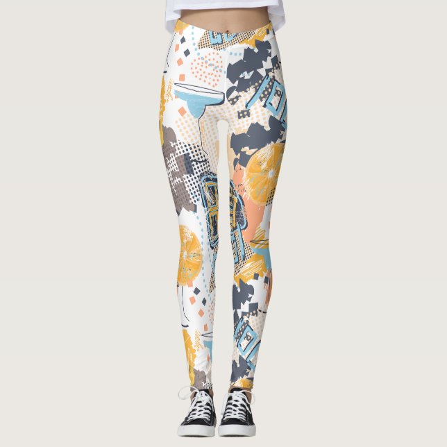 Urban Graffiti Street Art Pattern  Leggings (Front)