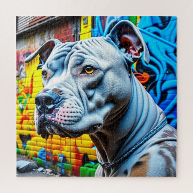 Urban Graffiti Street Art Pitbull Jigsaw Puzzle (Vertical)