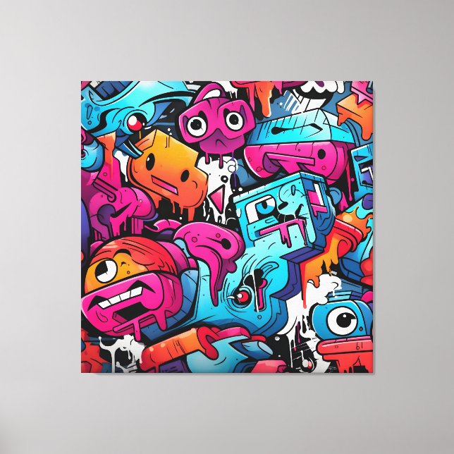 Urban Graffiti Street Art Splash Canvas Print (Front)