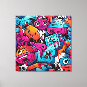 Urban Graffiti Street Art Splash Canvas Print