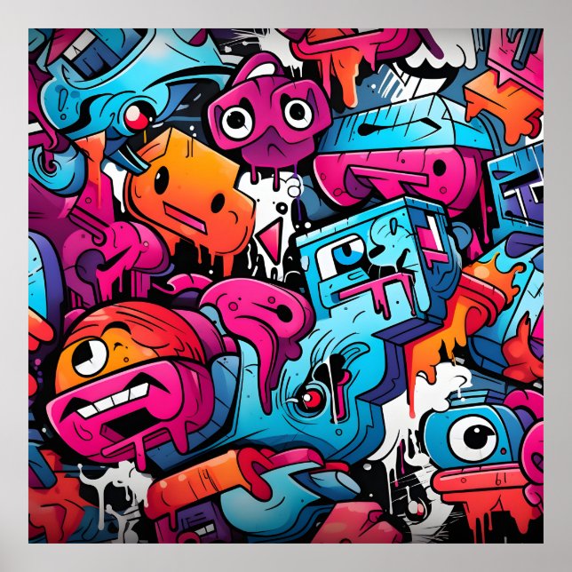 Urban Graffiti Street Art Splash Poster (Front)