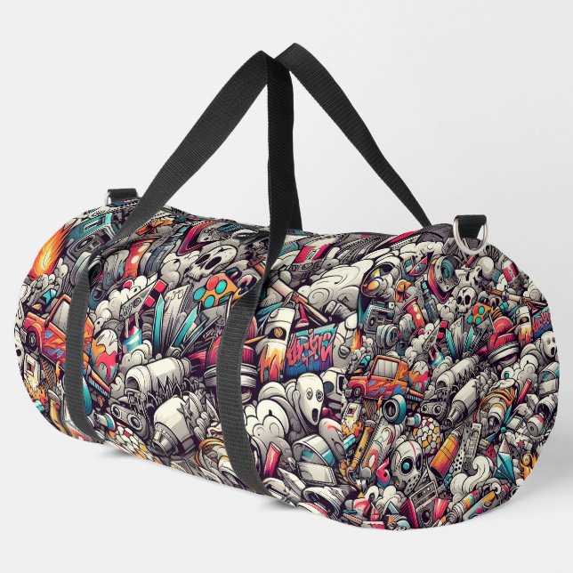 Urban Graffiti Style Duffle Bag (Left Corner)